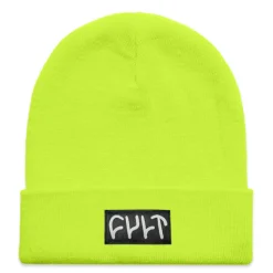CULT CREW Hats<Witness Beanie / tight knit safety yellow